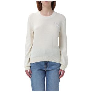 A.p.c. - Gebreide Trui - Beige - Dames - Katoen - Crew Neck