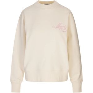 Msgm, Dames, Sweatshirts & Hoodies, Beige, Maat: L