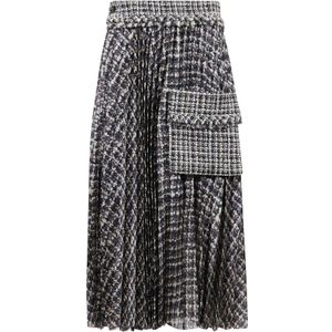 Sacai, Dames, Rokken, Veelkleurig, Maat: M Tweed,