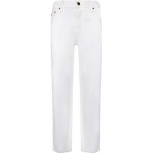 Tory Burch - Stretch Denim Boot-Cut - Jeans - Wit - 98% Katoen, 2% Elastaan
