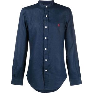 Polo Ralph Lauren, Heren, Overhemden, Blauw, Maat: XL Linnen,