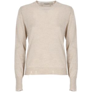 Golden Goose, Dames, Truien, Beige, Maat: M Wol,
