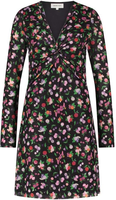 Fabienne Chapot - Fallon - Midi-Jurk - Zwart - Multicolor - Lange Mouwen