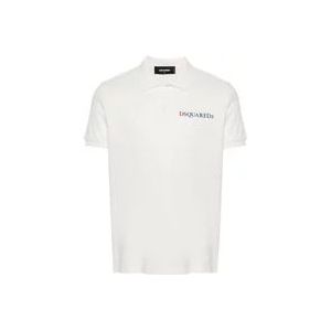 Dsquared2 Heren T-shirts & Polo's Collectie , White , Heren , Maat: L