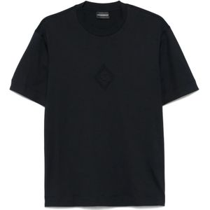 Emporio Armani, Heren, Tops, Blauw, Maat: M Katoen,