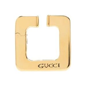 Gucci Logo Manchet Oorbel met Gouden Metalen Details , Yellow , Dames , Maat: ONE Size