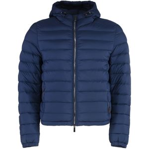 Moorer, Heren, Jassen, Blauw, Maat: M Polyamide,