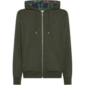 Sun68, Heren, Sweatshirts & Hoodies, Groen, Maat: 2XL Katoen,