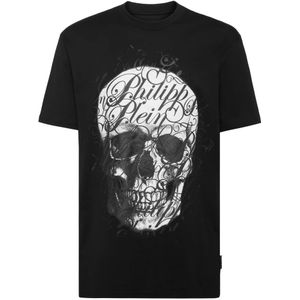 Philipp Plein, Heren, Tops, Zwart, Maat: S Katoen,