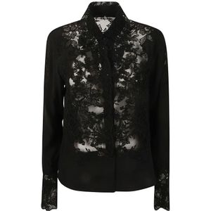 Ermanno Scervino, Dames, Blouses & Shirts, Zwart, Maat: S