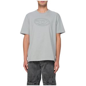 Diesel, Heren, Tops, Grijs, Maat: L Katoen,