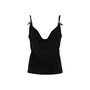 Pinko Zwarte Kant Achterkant Top , Black , Dames , Maat: S