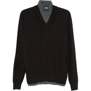 Paolo Pecora, Heren, Truien, Bruin, Maat: XL Wol,