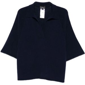 Emporio Armani, Dames, Tops, Blauw, Maat: XS