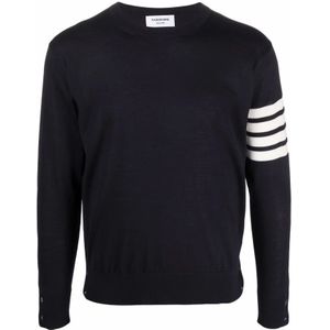 Thom Browne, Heren, Truien, Blauw, Maat: XL Wol,