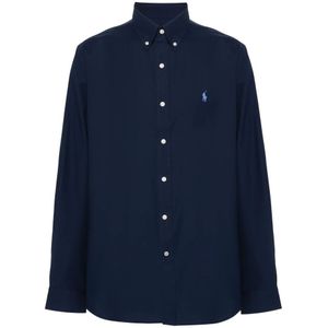 Polo Ralph Lauren, Heren, Overhemden, Blauw, Maat: M Katoen,