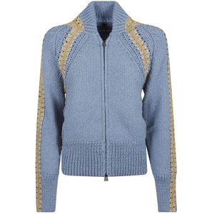 Ermanno Scervino, Dames, Truien, Blauw, Maat: S Katoen,