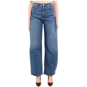 Sportmax, Dames, Jeans, Blauw, Maat: W26 Katoen,