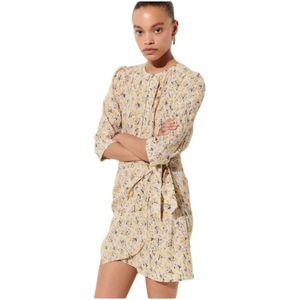Sessun, Dames, Jurken, Beige, Maat: L Katoen,