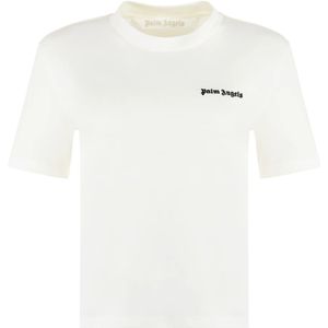 Palm Angels - Fitted T-shirt - Wit - Katoen