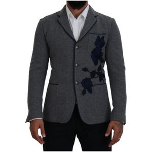 Dolce & Gabbana, Heren, Jassen, Grijs, Maat: XS Wol,