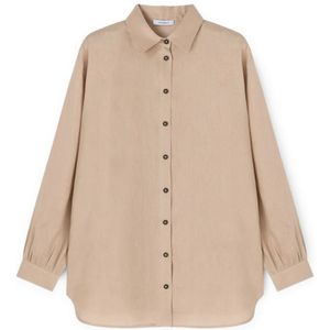 Motivi, Dames, Blouses & Shirts, Beige, Maat: S Linnen,