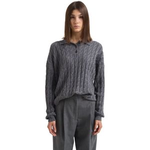 Lisa Yang, Dames, Truien, Grijs, Maat: XS Kasjmier,