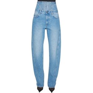 Mugler, Dames, Jeans, Blauw, Maat: W27 Denim,