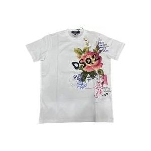 Dsquared2 T-shirt voor dames - Comfort en stijl , White , Dames , Maat: XS