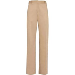 Ferragamo, Dames, Broeken, Beige, Maat: S Katoen,