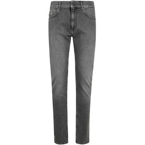 Versace, Heren, Jeans, Grijs, Maat: W32 Denim,