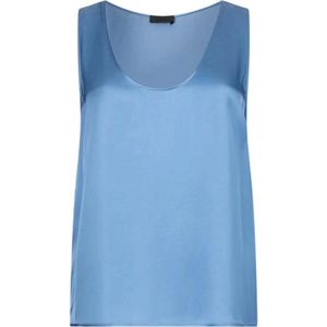 Liu Jo, Dames, Tops, Blauw, Maat: 2XS Viscose,