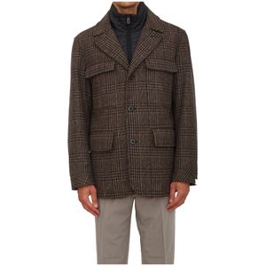 Peuterey, Heren, Jassen, Bruin, Maat: L Wol,