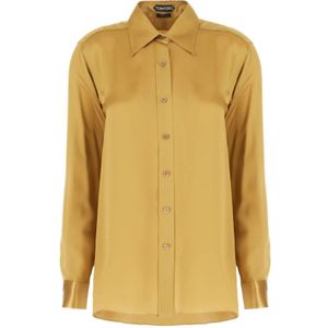Tom Ford, Dames, Blouses & Shirts, Geel, Maat: S Zijde,