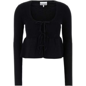 Ganni, Dames, Truien, Zwart, Maat: M Viscose,