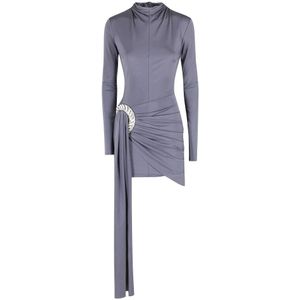 David Koma, Dames, Jurken, Grijs, Maat: S Nylon,