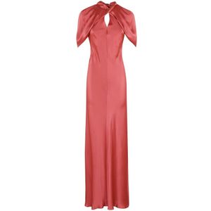 Alberta Ferretti, Dames, Jurken, Roze, Maat: XS Satijn,