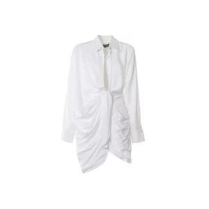 Jacquemus Witte jurken met klassieke kraag , White , Dames , Maat: 2XS