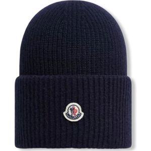 Moncler, Heren, Accessoires, Blauw, Maat: ONE Size Wol,