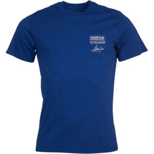 Barbour, Heren, Tops, Blauw, Maat: M Katoen,