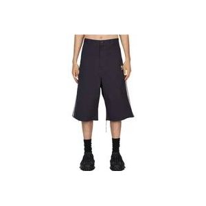 Balenciaga Versleten denim shorts met kenmerkende strepen , Blue , Heren , Maat: XS