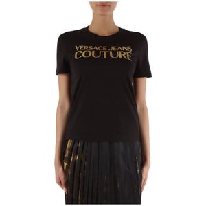 Versace Jeans Couture, Dames, Tops, Zwart, Maat: XL Katoen,