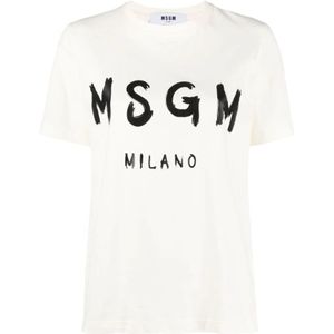 Msgm, Dames, Tops, Wit, Maat: S Katoen,