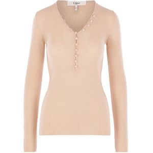 Chloé, Dames, Truien, Roze, Maat: L Wol,