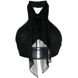 Moschino, Dames, Tops, Zwart, Maat: S Zijde,