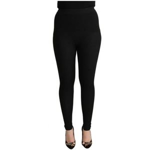 Dolce & Gabbana - High Waist Stretch Tights Pants - Zwart - Leggings