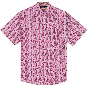 Iuter, Heren, Overhemden, Roze, Maat: S Katoen,