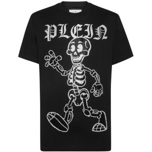 Philipp Plein, Heren, Tops, Zwart, Maat: S Katoen,