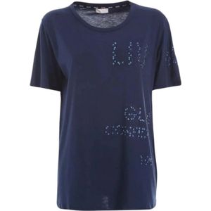 Liu Jo, Dames, Tops, Blauw, Maat: M Katoen,