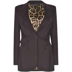 Dolce & Gabbana, Dames, Jassen, Bruin, Maat: XS Viscose,